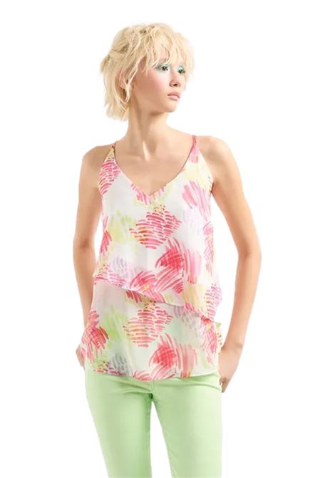 Ruffled top in ASV floral fabric ARMANI EXCHANGE | Top | 3DYH24 YN6TZ01FD